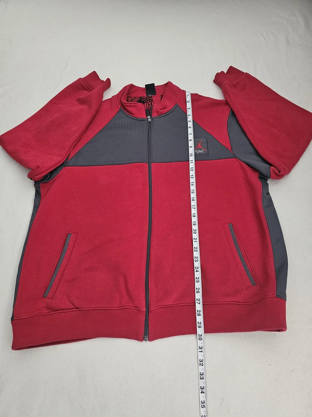 100% AUTHENTIC RARE Jordan Retro IV Fight Track Jacket Sweatshirt Red/Grey Sz2XL